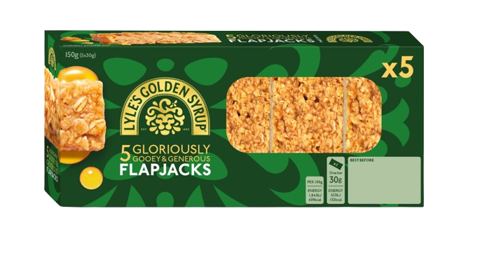 Lyle's Golden Syrup Flapjacks 5x30g - T&L Syrups